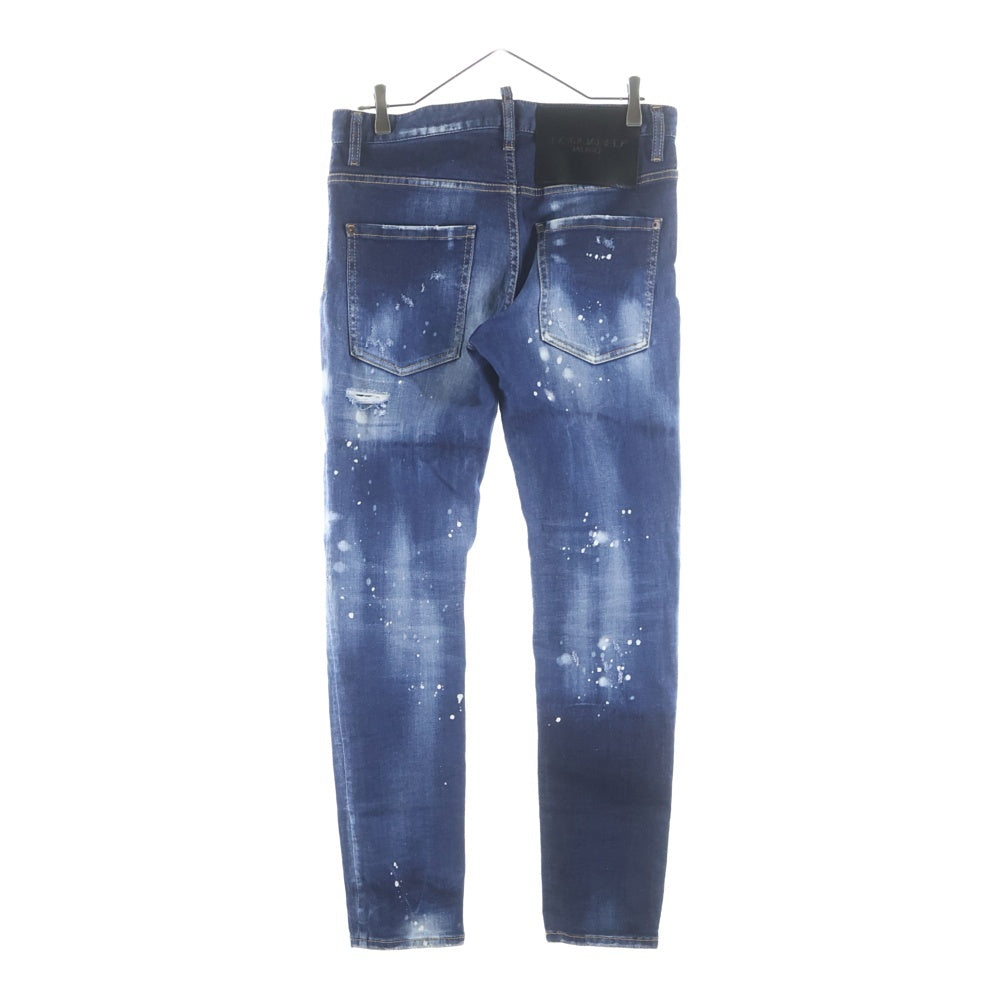 DSQUARED2(ディースクエアード) 21AW DARK SS SNOWBOARD WASH SKATER JEAN ダークSS スノーボードウォッシュ スケーター ダメージ加工 ボタンフライ ジーンズ デニムパンツ S71LB0944