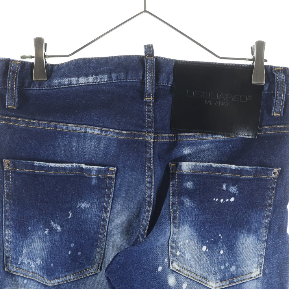 DSQUARED2(ディースクエアード) 21AW DARK SS SNOWBOARD WASH SKATER JEAN ダークSS スノーボードウォッシュ スケーター ダメージ加工 ボタンフライ ジーンズ デニムパンツ S71LB0944