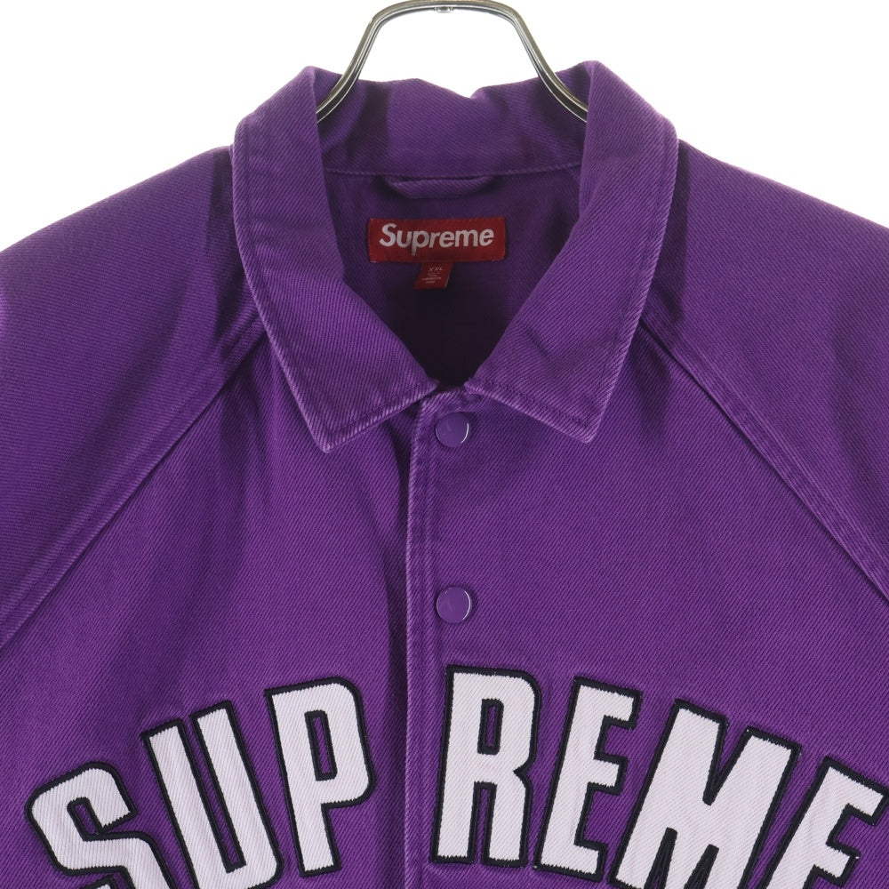 SUPREME(シュプリーム) 24SS Arc Denim Coaches Jacket ロゴエンブロイダリー アーク デニム コーチ ジャケット パープル