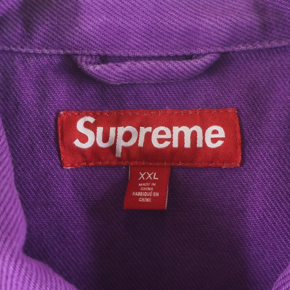 SUPREME(シュプリーム) 24SS Arc Denim Coaches Jacket ロゴエンブロイダリー アーク デニム コーチ ジャケット パープル