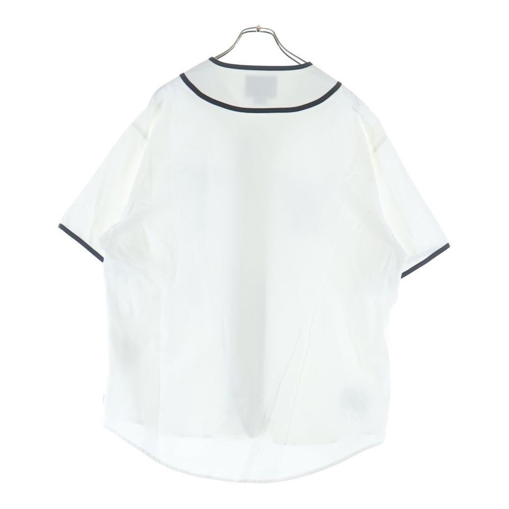 WTAPS(ダブルタップス) 25SS LEAGUE SS COTTON TWILL パッチワークデザイン リーグ ショートスリーブ コットン ツイル Vネック 半袖Tシャツ ホワイト 251TQDT-SHM09