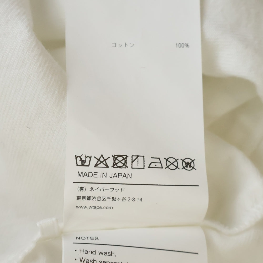 WTAPS(ダブルタップス) 25SS LEAGUE SS COTTON TWILL パッチワークデザイン リーグ ショートスリーブ コットン ツイル Vネック 半袖Tシャツ ホワイト 251TQDT-SHM09