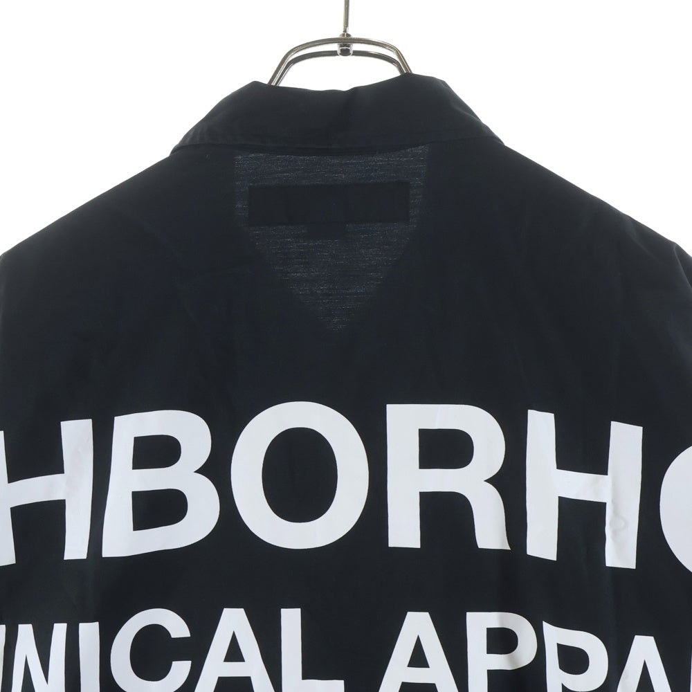 NEIGHBORHOOD(ネイバーフッド) 24SS DOLMANSLEEVE SHIRT バックプリント ドルマンスリーブ ポケット付き コットン レギュラーカラー 半袖シャツ ブラック 241AQNH-SHM05