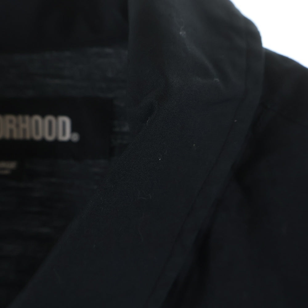 NEIGHBORHOOD(ネイバーフッド) 24SS DOLMANSLEEVE SHIRT バックプリント ドルマンスリーブ ポケット付き コットン レギュラーカラー 半袖シャツ ブラック 241AQNH-SHM05