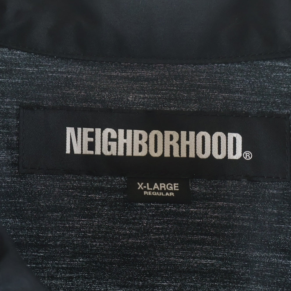 NEIGHBORHOOD(ネイバーフッド) 24SS DOLMANSLEEVE SHIRT バックプリント ドルマンスリーブ ポケット付き コットン レギュラーカラー 半袖シャツ ブラック 241AQNH-SHM05