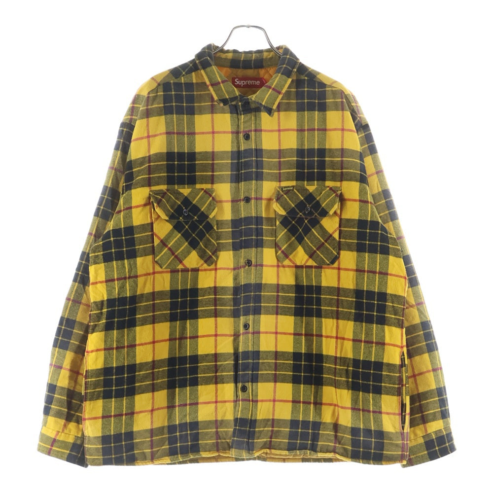 SUPREME(シュプリーム) 24AW Quilted Plaid Shirt キルテッド プラッド チェック柄 シャツ ジャケット イエロー