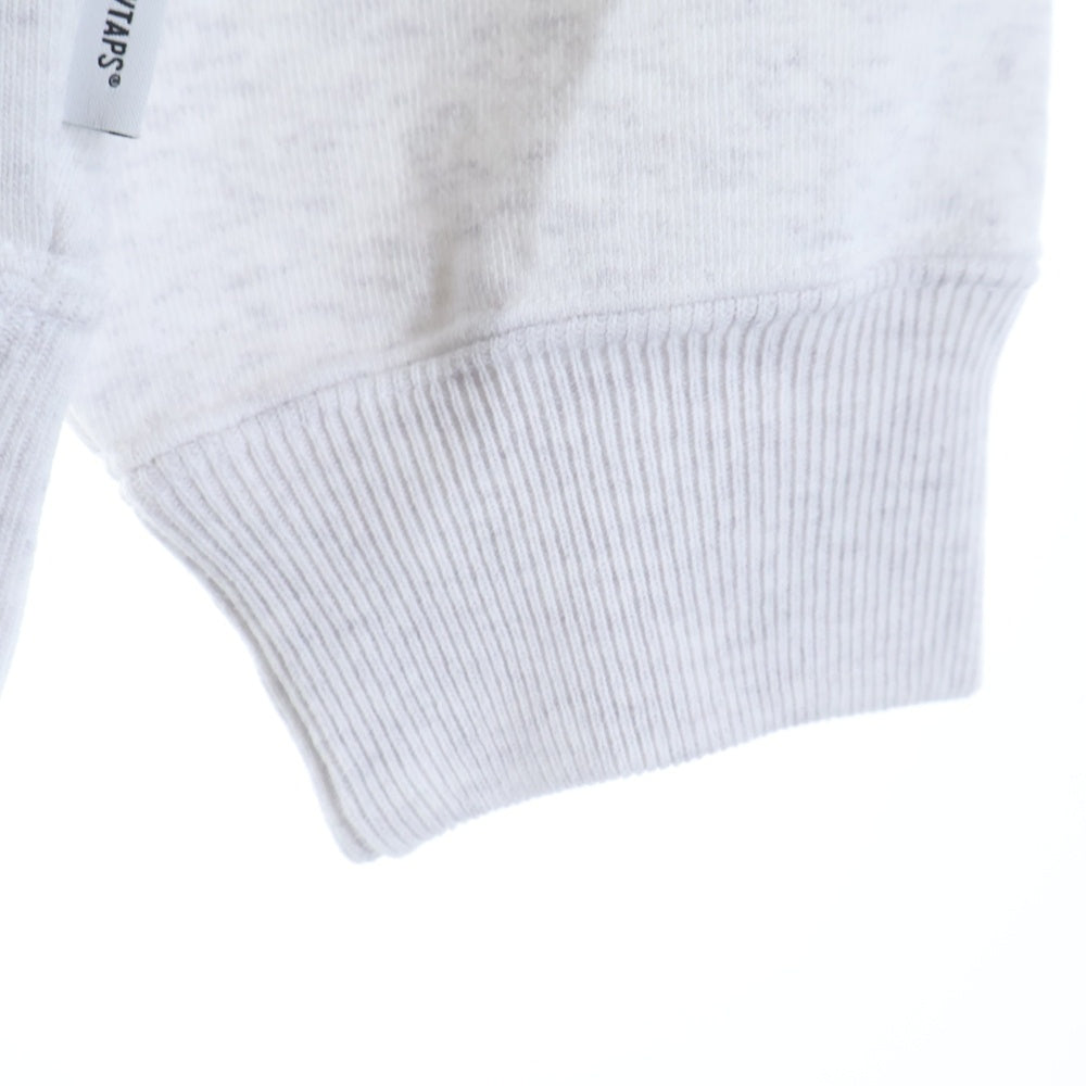 WTAPS(ダブルタップス) 26SS ACADEMY SWEATER COTTON ロゴパッチ アカデミー セーター クルーネック コットン プルオーバー スウェット グレー 261ATDT-CSM04
