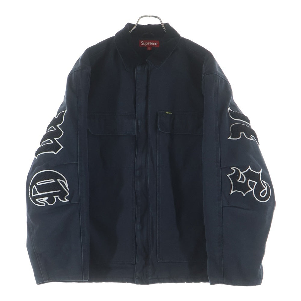 SUPREME(シュプリーム) 25SS Old English Canvas Work Jacket オールドイングリッシュ キャンバス ワーク デニム ジャケット ブラック