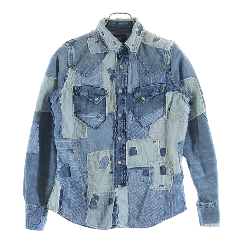 RRL(ダブルアールエル) Sawtooth Shirt パッチワーク 長袖ウエスタン 