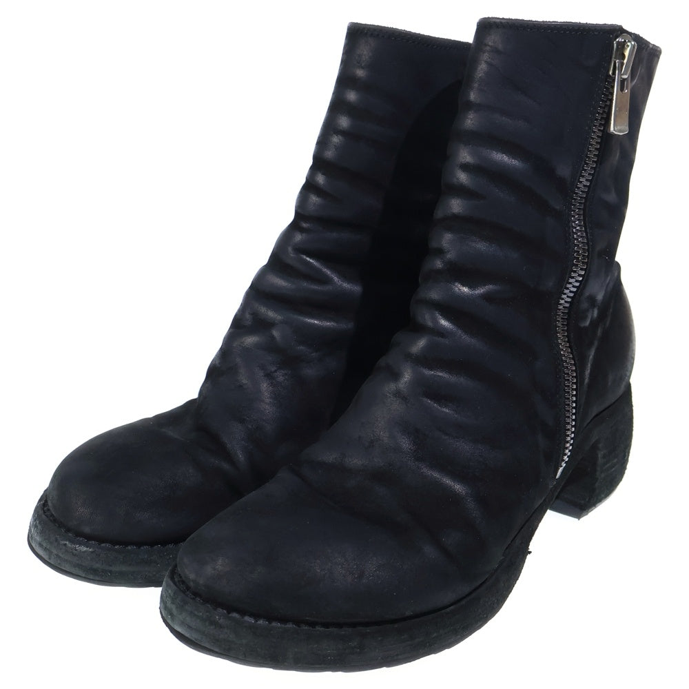 GUIDI(グイディ) ×YOHJI YAMAMOTO ヨージヤマモト ホースレザー サイドジップ ハイヒールブーツ レディース ブラック ZO066_Y