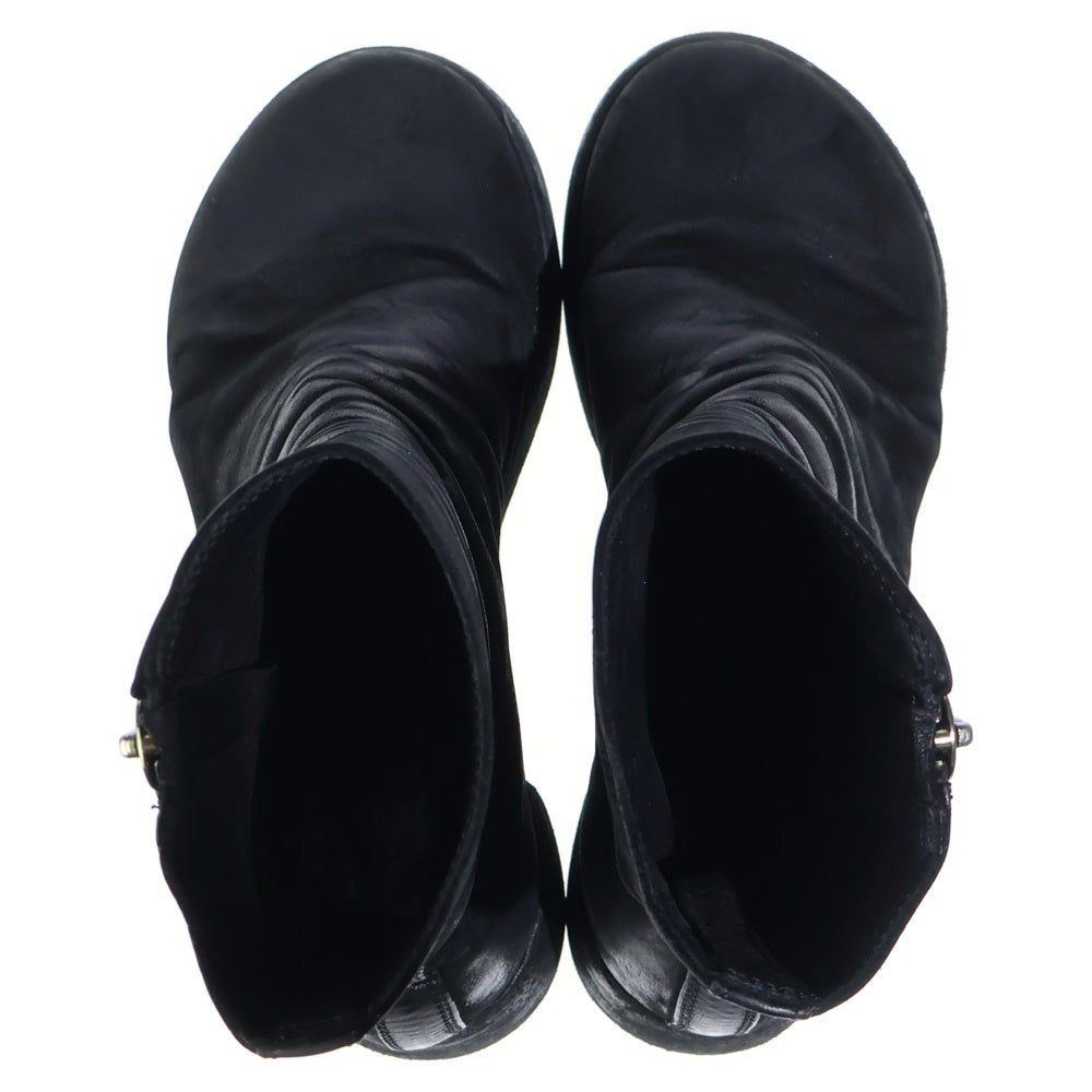 GUIDI(グイディ) ×YOHJI YAMAMOTO ヨージヤマモト ホースレザー サイドジップ ハイヒールブーツ レディース ブラック ZO066_Y