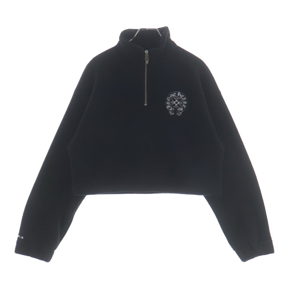 CHROME HEARTS(クロムハーツ) YNOT MUFFINMAN FLC HLF ホースシュー ダガーZIP ハーフジップ クロップド フリースジャケット レディース ブラック