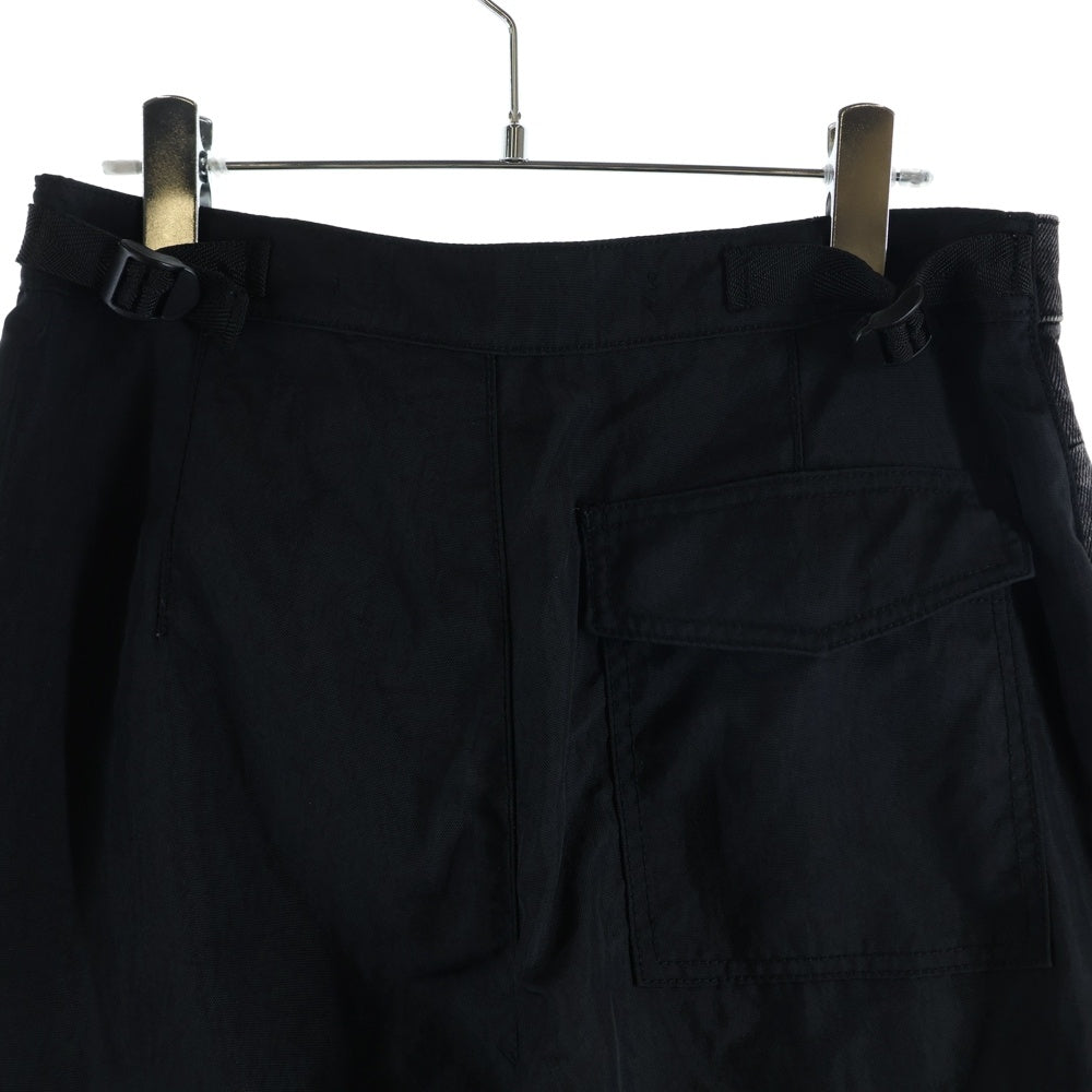 ALEXANDER WANG(アレキサンダーワン) デニムナイロンドッキング加工 ジョガーパンツ レディース ブラック