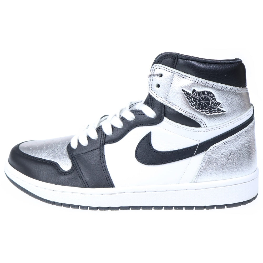 NIKE(ナイキ) WMNS AIR JORDAN 1 HIGH OG METALLIC SILVER 2021 ウィメンズ エアジョーダン 1 メタリック ハイカットスニーカー シルバー/ホワイト/ブラック US11/28cm CD0461-001