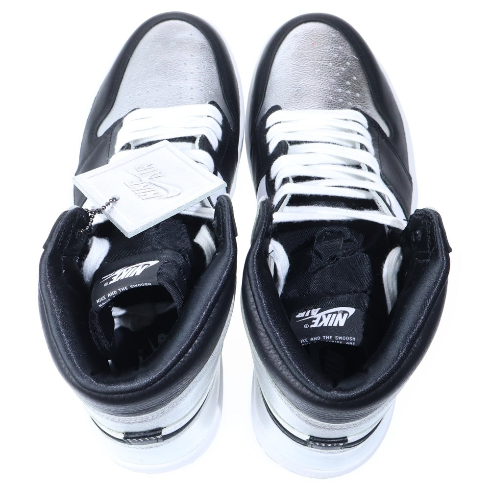 NIKE(ナイキ) WMNS AIR JORDAN 1 HIGH OG METALLIC SILVER 2021 ウィメンズ エアジョーダン 1 メタリック ハイカットスニーカー シルバー/ホワイト/ブラック US11/28cm CD0461-001