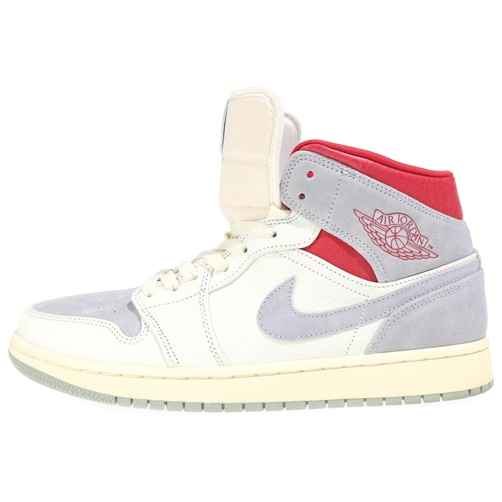 NIKE(ナイキ) AIR JORDAN 1 MID PREMIUM スニーカーズエンスタッフ ミッドカットスニーカー グレー/ホワイト/レッド US9.5/27.5cm CT3443-100