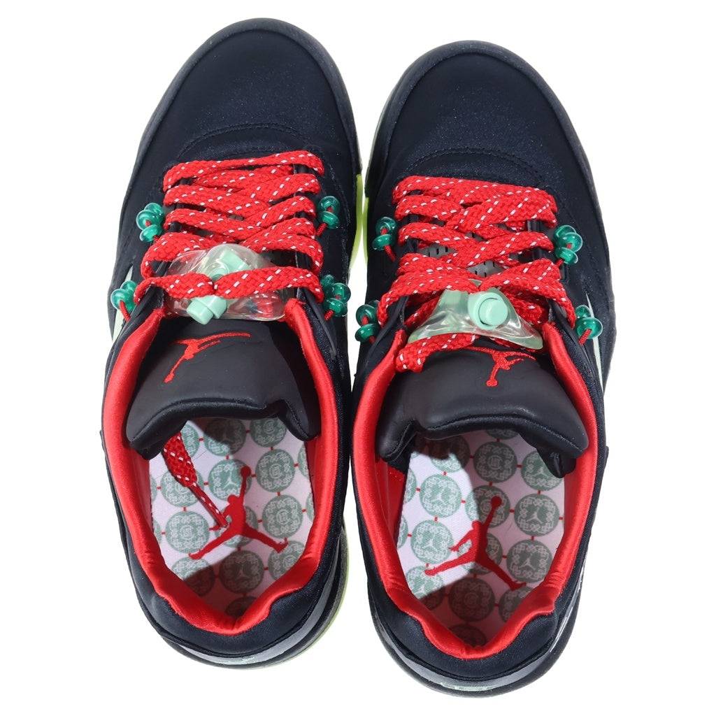 NIKE(ナイキ) ×CLOT AIR JORDAN5 RETRO LOW SP JADE クロット エアジョーダン5 ローカットスニーカー ブラック/レッド US6/24cm DM4640-036