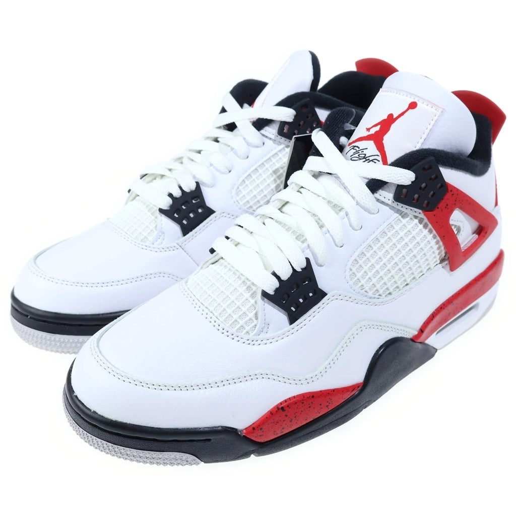 NIKE(ナイキ) AIR JORDAN 4 RETRO RED CEMENT エアジョーダン レトロ レッドセメント ミッドカットスニーカー ホワイト/レッド US9/27cm DH6927-161