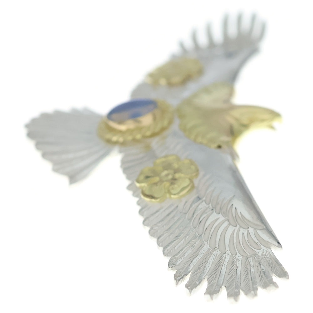 鷲見太郎(ワシミタロウ) EAGLE K18 925 RAINBOW TOPAZ HIBISUKASMETAL イーグル レインボートパーズ ハイビスカスメタル付き ペンダント シルバー/ゴールド Taw4241E3TGSV