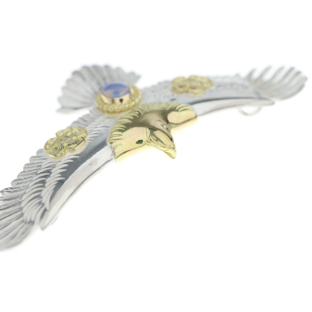 鷲見太郎(ワシミタロウ) EAGLE K18 925 RAINBOW TOPAZ HIBISUKASMETAL イーグル レインボートパーズ ハイビスカスメタル付き ペンダント シルバー/ゴールド Taw4241E3TGSV