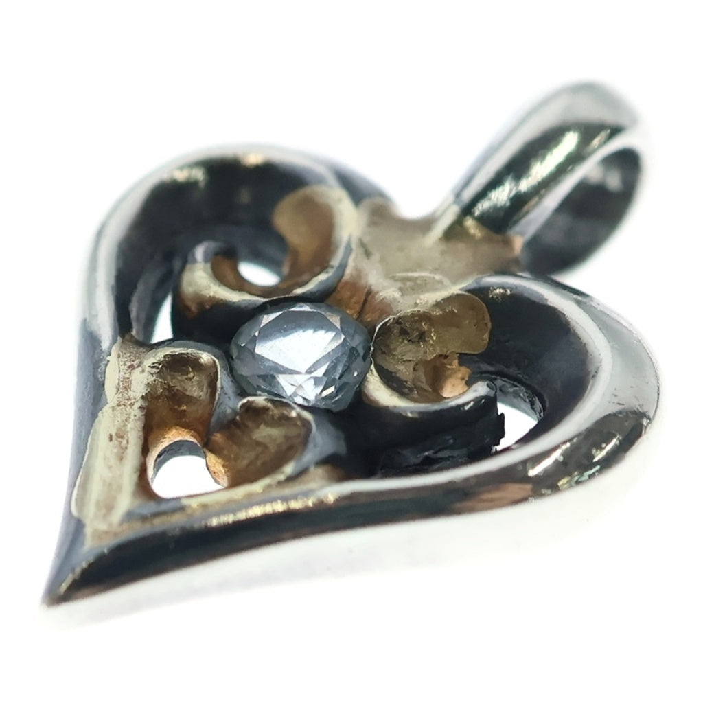 Bill Wall Leather/BWL(ビルウォールレザー) TRIBAL HEART トライバルハート アクアマリンストーン ペンダントトップ シルバー