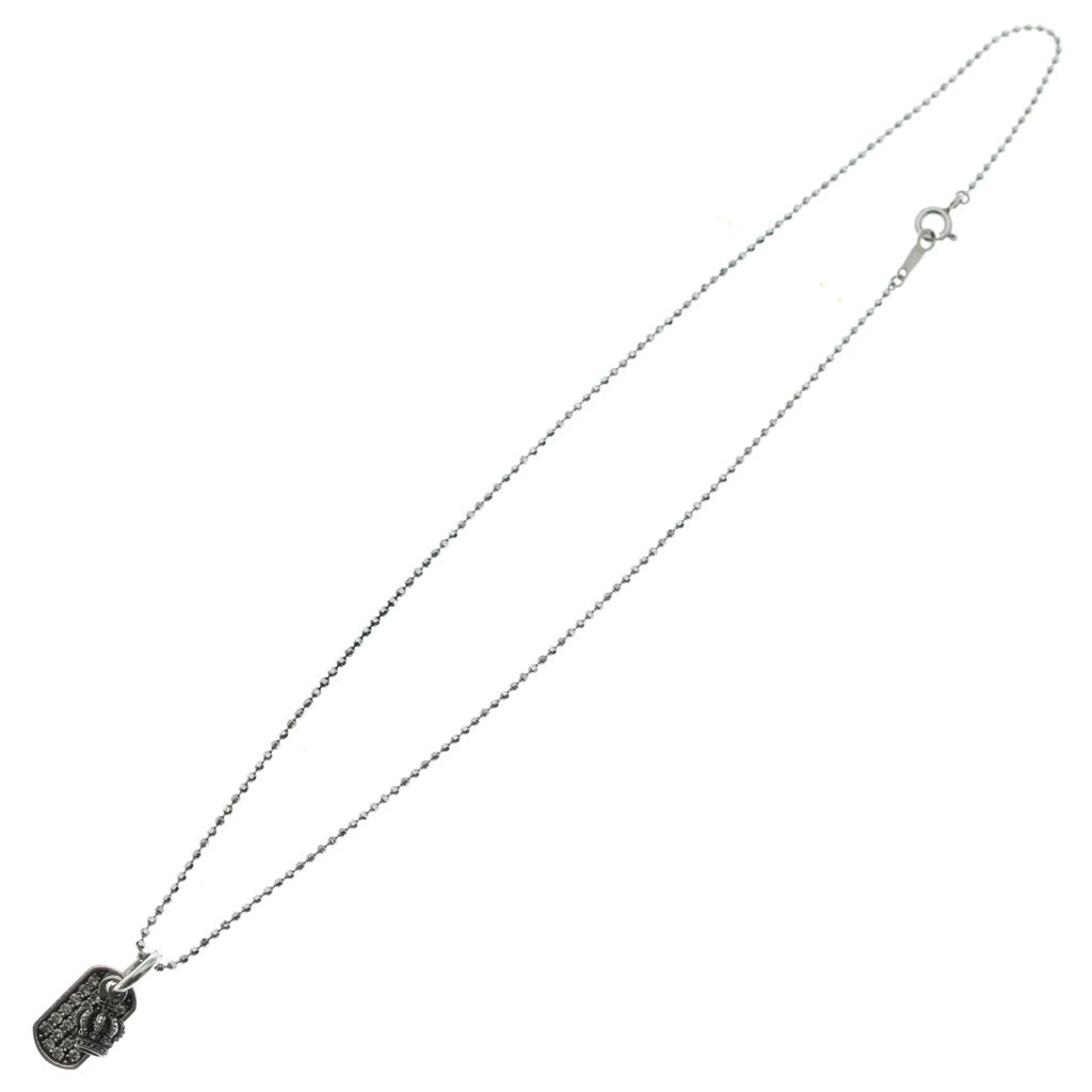 Justin Davis(ジャスティンデイヴィス) DIAMOND DOG TAG WITH CROWN NECKLACE ダイヤモンドドッグタグ クラウンモチーフ ネックレス シルバー SNJ162