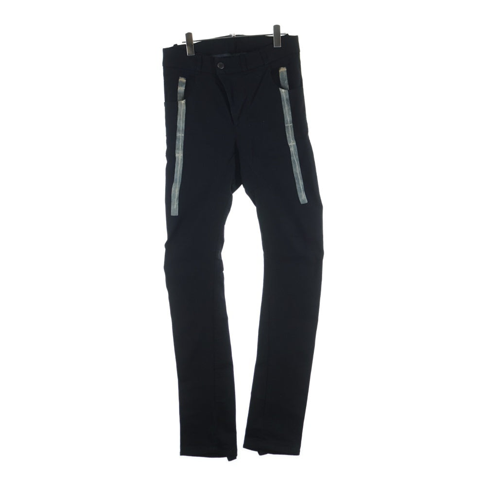 BORIS BIDJAN SABERI(ボリスビジャンサベリ) 22SS TIGHT FIT PANTS/OBJECT DYED & SEAM TAPED P13.TF F1939 止水テープ ボタンフライ デニム スキニーパンツ ブラック