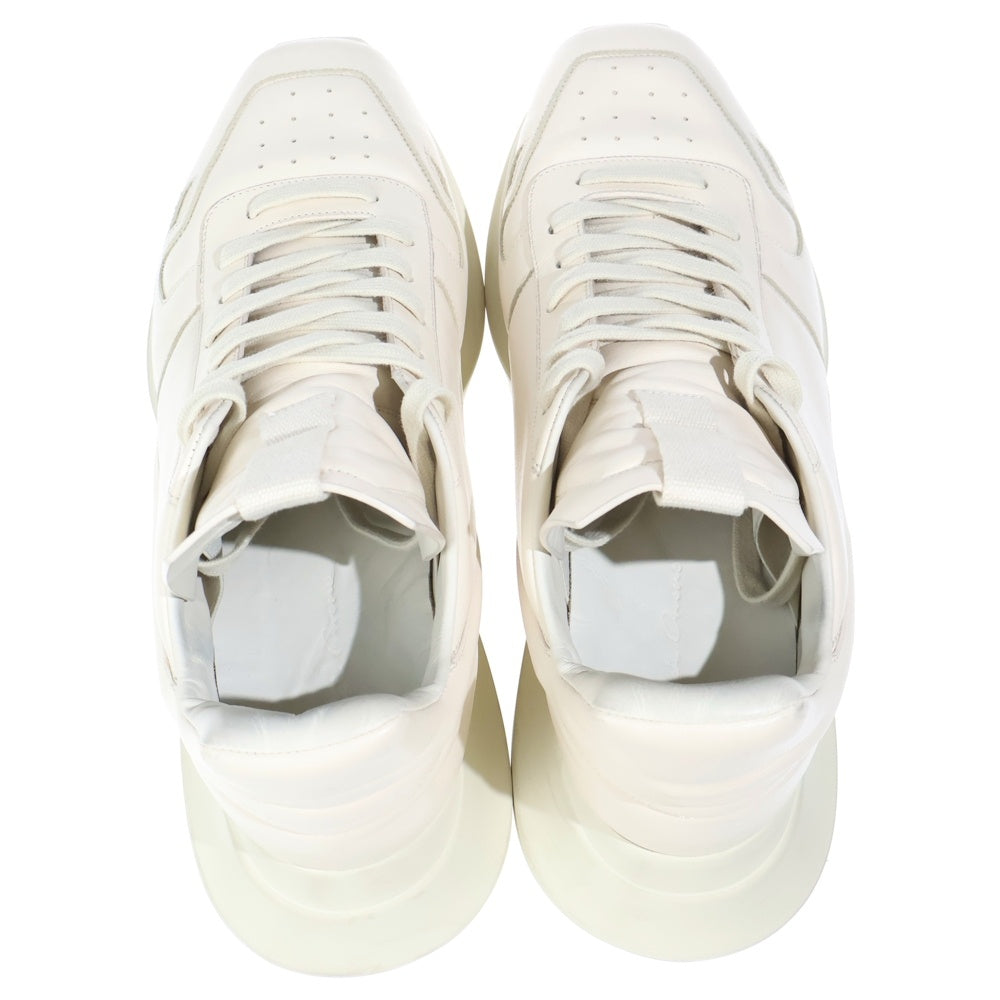 Rick Owens(リックオウエンス) GETH RUNNER ゲスランナー ハイトップ レザー ハイカットスニーカー ホワイト RU02D6814