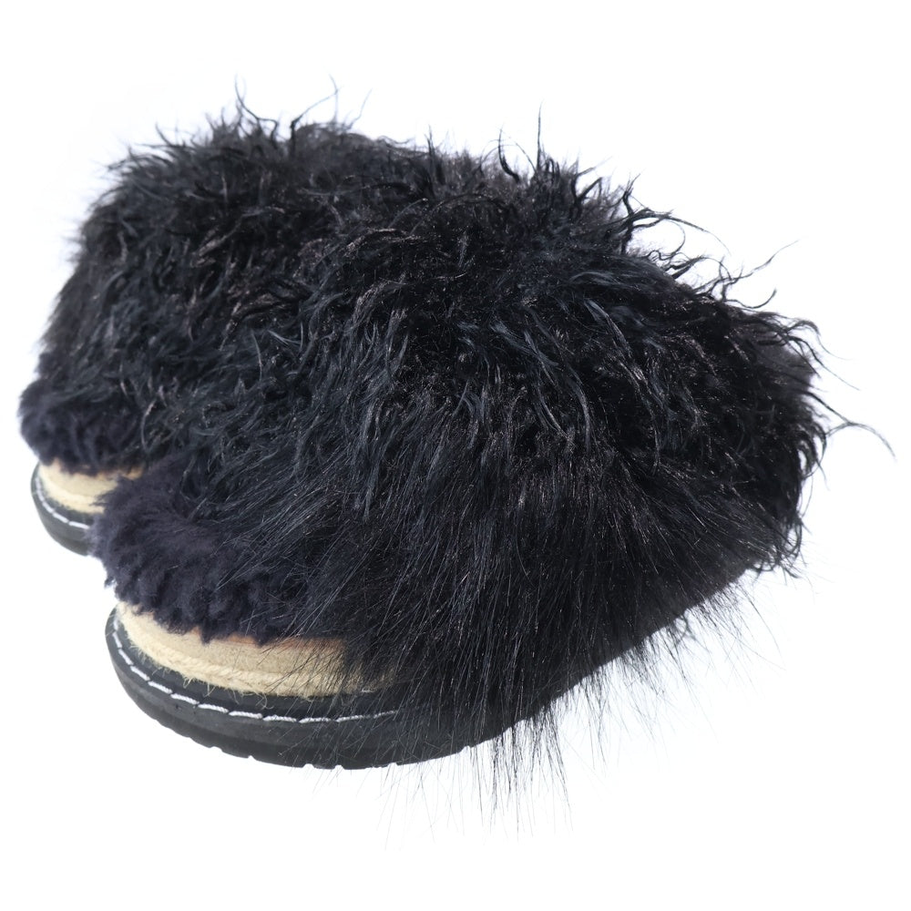Sacai(サカイ) 22AW MIX FAUX FUR SANDALS ミックス フェイクファー ミュールサンダル ブラック 22-02921M レディース