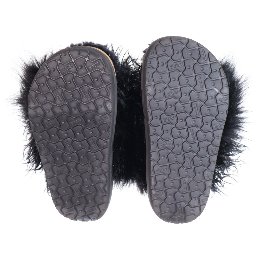 Sacai(サカイ) 22AW MIX FAUX FUR SANDALS ミックス フェイクファー ミュールサンダル ブラック 22-02921M レディース