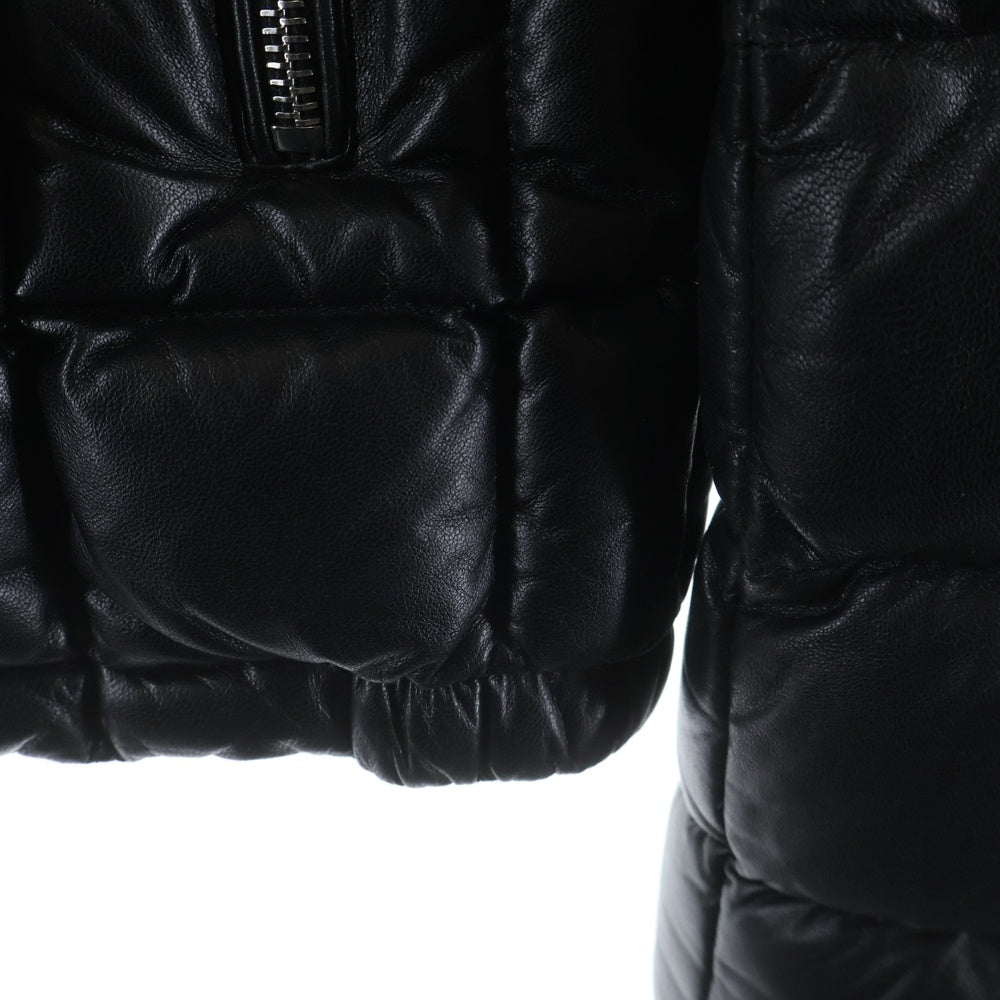 MONCLER(モンクレール) 16AW CHARENTE GIUBBOTTO シャラント ナイロン レザー ジップアップ スタンドカラー ダウンジャケット ブラック B20914037005 50116