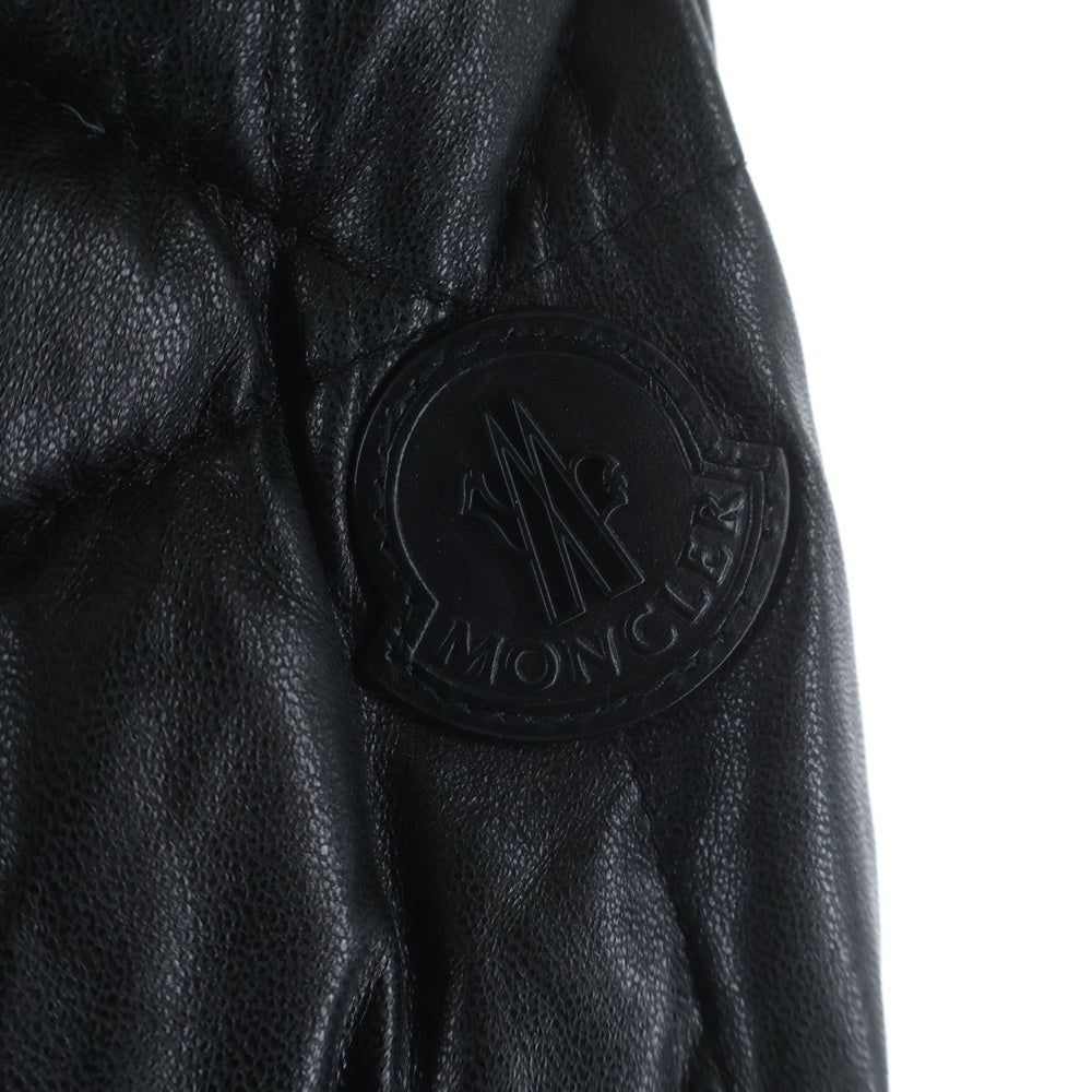MONCLER(モンクレール) 16AW CHARENTE GIUBBOTTO シャラント ナイロン レザー ジップアップ スタンドカラー ダウンジャケット ブラック B20914037005 50116
