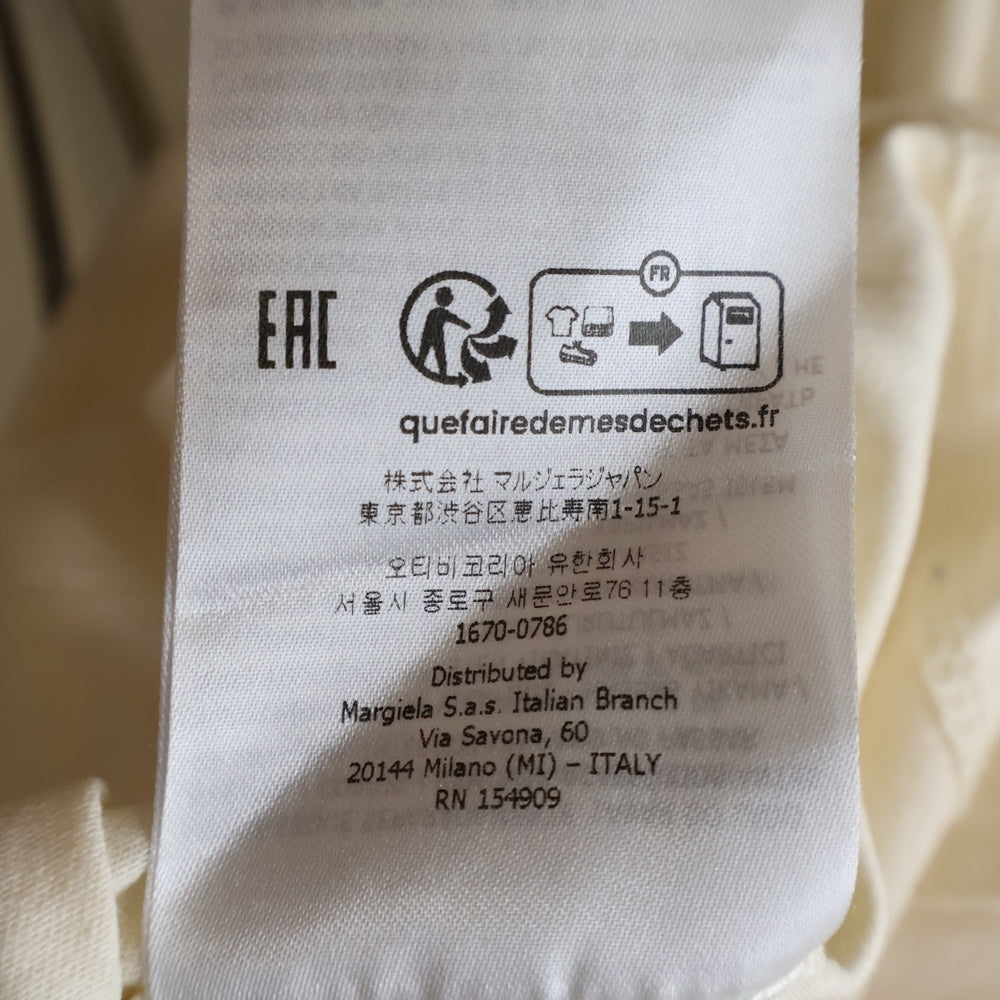 Maison Margiela(メゾンマルジェラ) 23SS 4つタグ オーガニックコットン クルーネック半袖Tシャツカットソー アイボリー S50GC0687 S23973