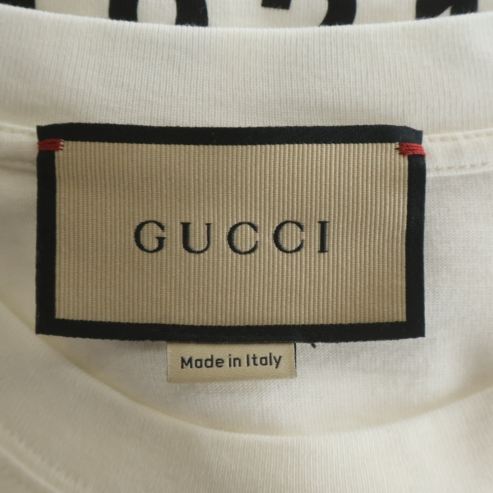 GUCCI(グッチ) FIRENZE 1921 PRINT TEE フィレンツェ プリントデザイン クルーネック半袖Tシャツカットソー ホワイト 616036 XJD7T