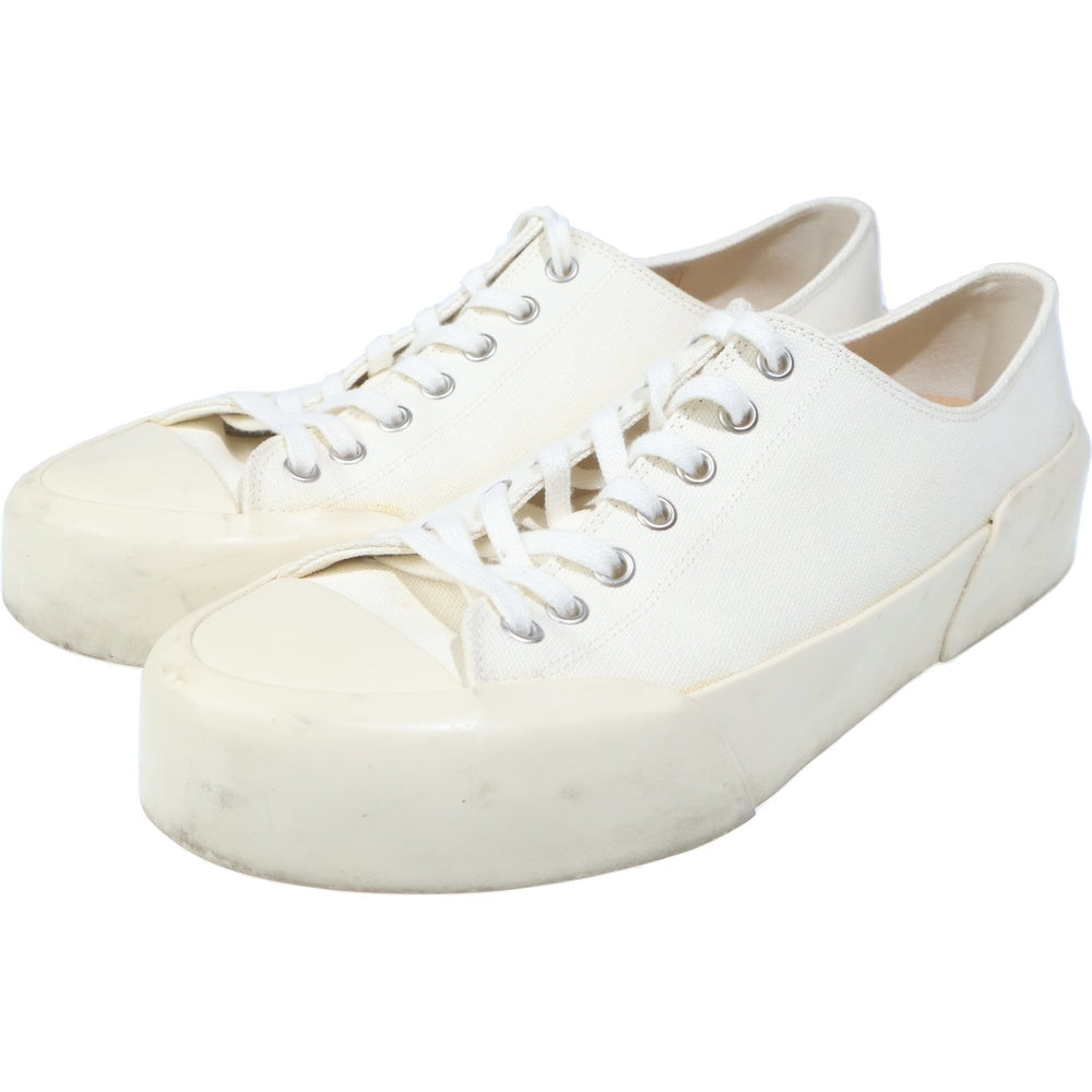 JIL SANDER(ジルサンダー) LOW TOP CANVAS SNEAKERS レースアップ ローカットキャンバススニーカー ホワイト JI35545B