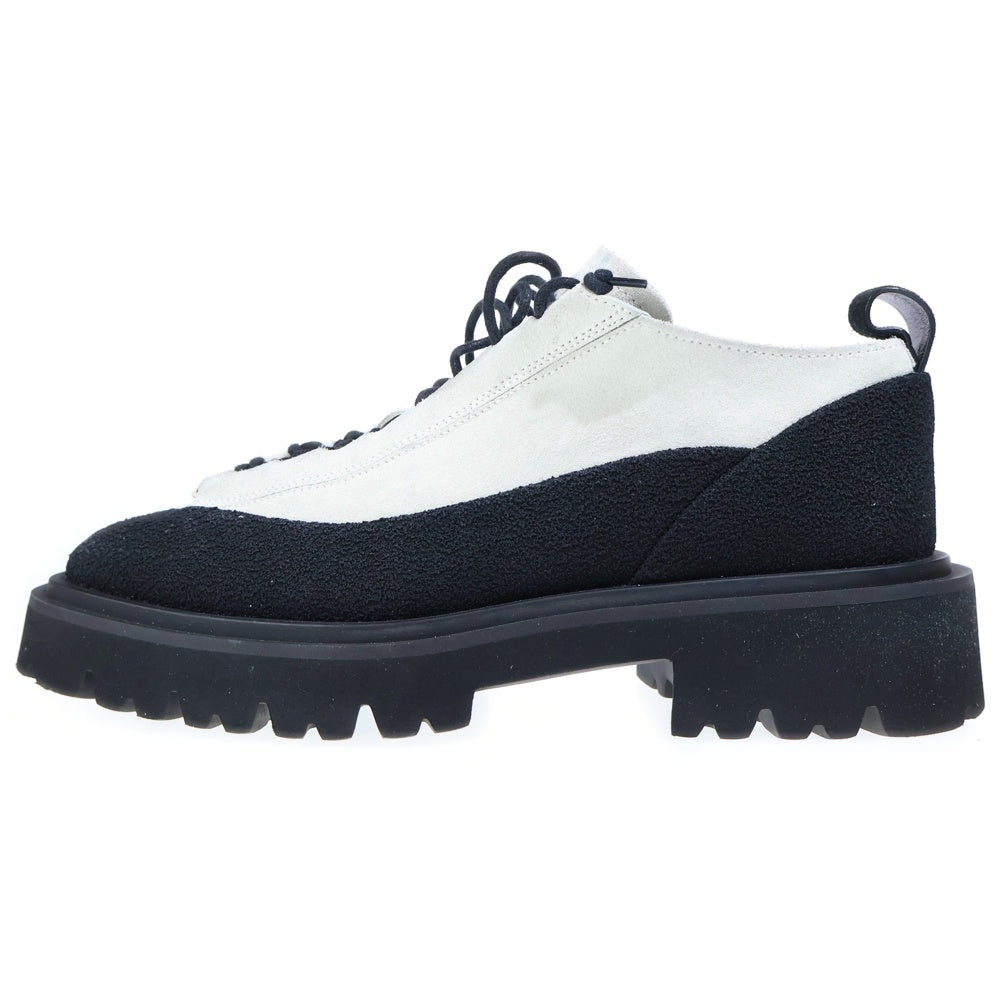 FERRAGAMO(フェラガモ) 23SS Low Combat Boot スエードレザーローカットブーツ ホワイト/ブラック