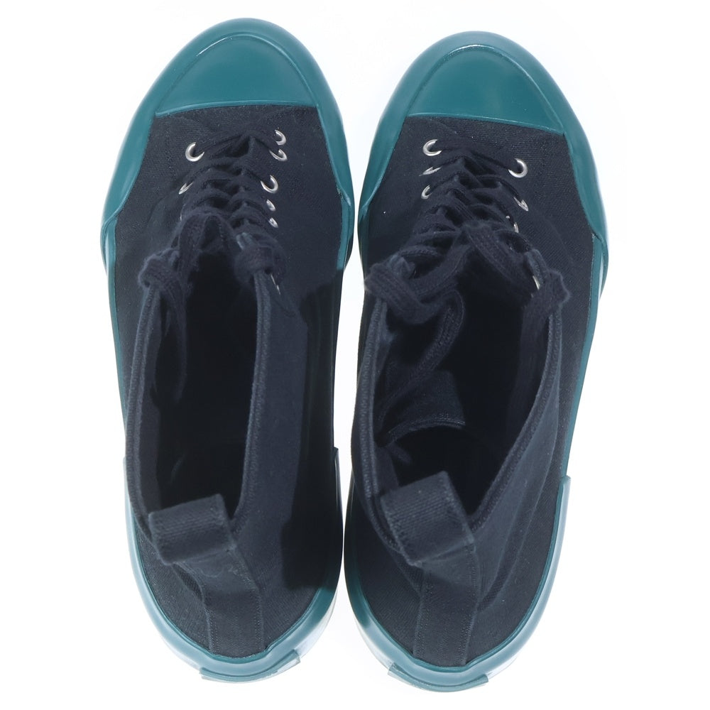 JIL SANDER(ジルサンダー) レースアップ キャンバスハイカットスニーカー ブラック/グリーン J32WS0035