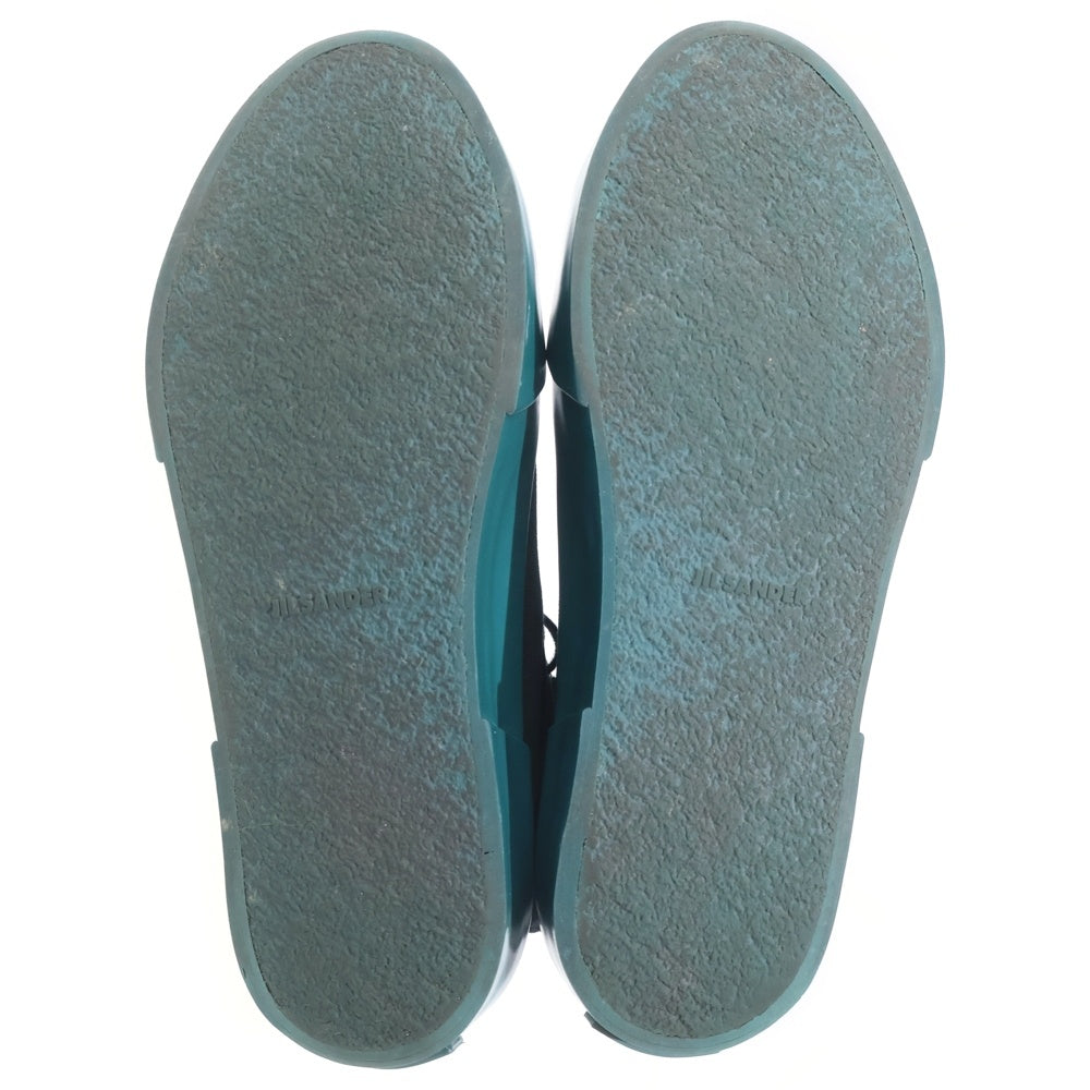 JIL SANDER(ジルサンダー) レースアップ キャンバスハイカットスニーカー ブラック/グリーン J32WS0035