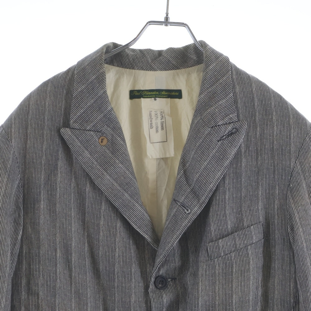 Paul Harnden(ポールハーデン) Mens Blazer ウール ピークドラペル スタンドカラー ノーベント 4B テーラードジャケット ブレザー ブラック