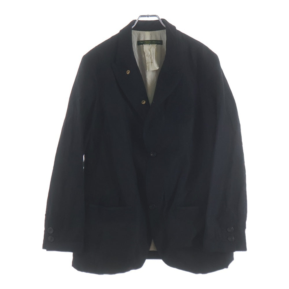 Paul Harnden(ポールハーデン) Mens Blazer ウールリネン ピークドラペル スタンドカラー ノーベント 4B テーラードジャケット ブレザー ダークグレー