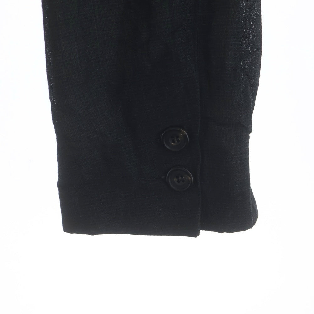 Paul Harnden(ポールハーデン) Mens Blazer ウールリネン ピークドラペル スタンドカラー ノーベント 4B テーラードジャケット ブレザー ダークグレー
