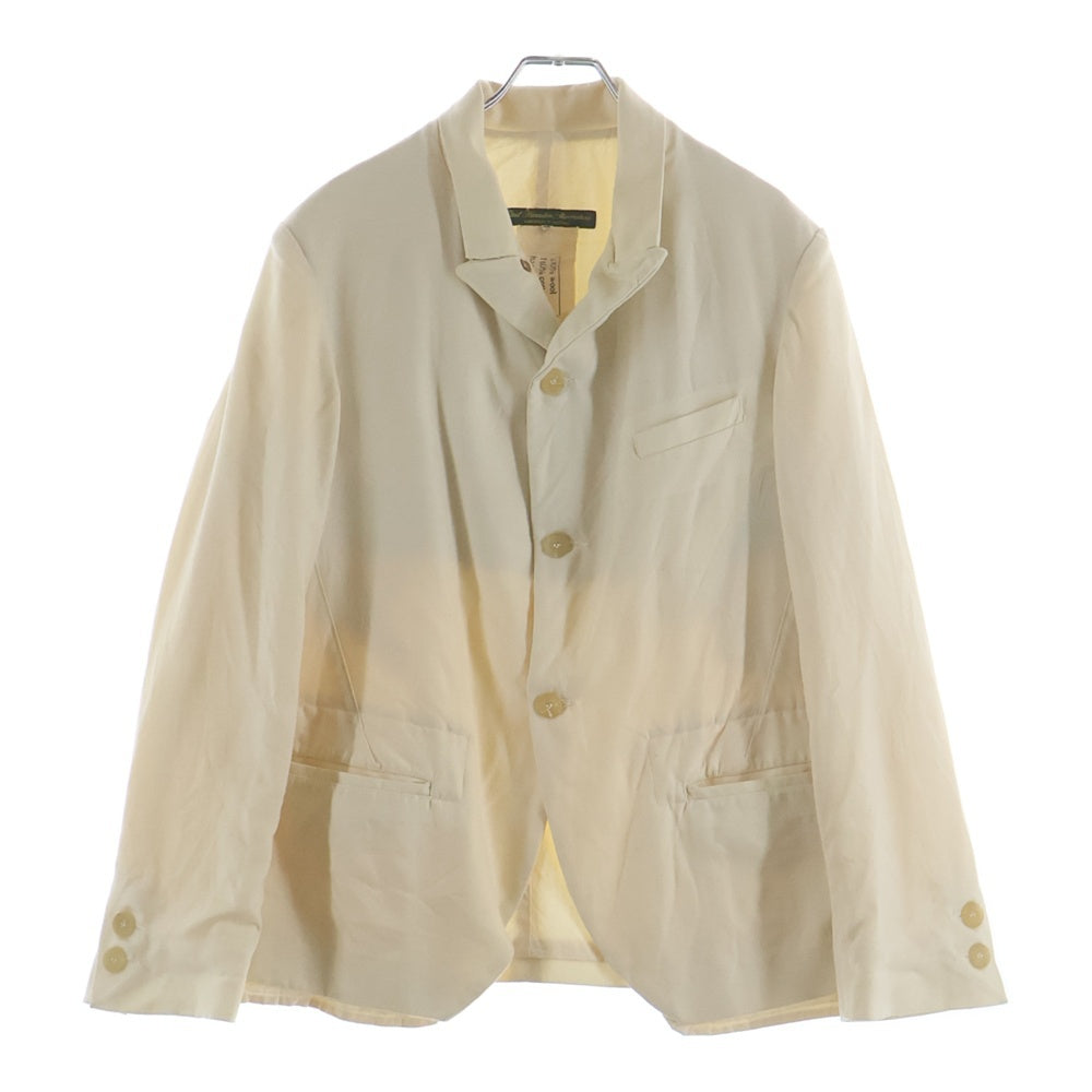 Paul Harnden(ポールハーデン) Mens Blazer ウール ピークドラペル スタンドカラー ノーベント 4B テーラードジャケット ブレザー アイボリー