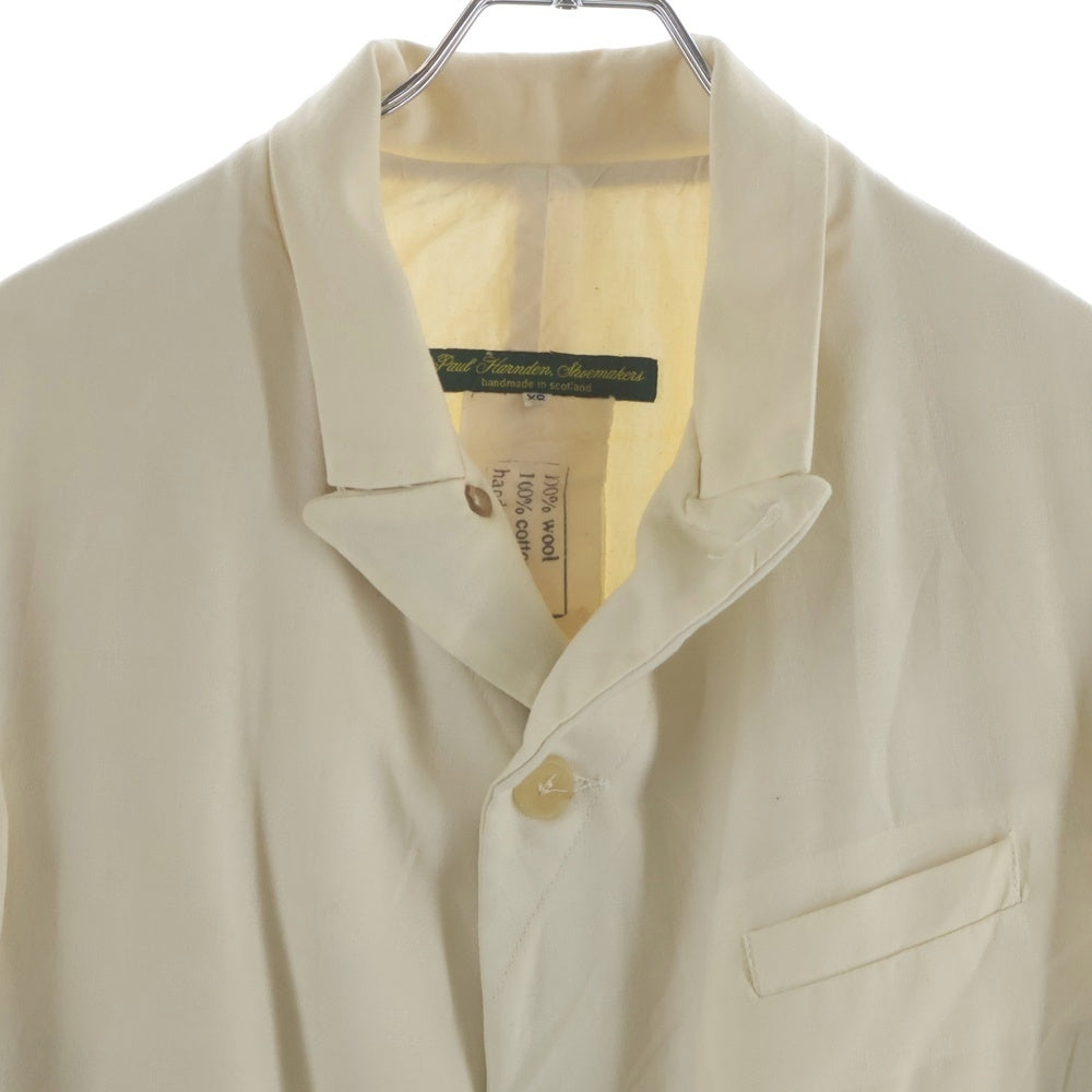 Paul Harnden(ポールハーデン) Mens Blazer ウール ピークドラペル スタンドカラー ノーベント 4B テーラードジャケット ブレザー アイボリー