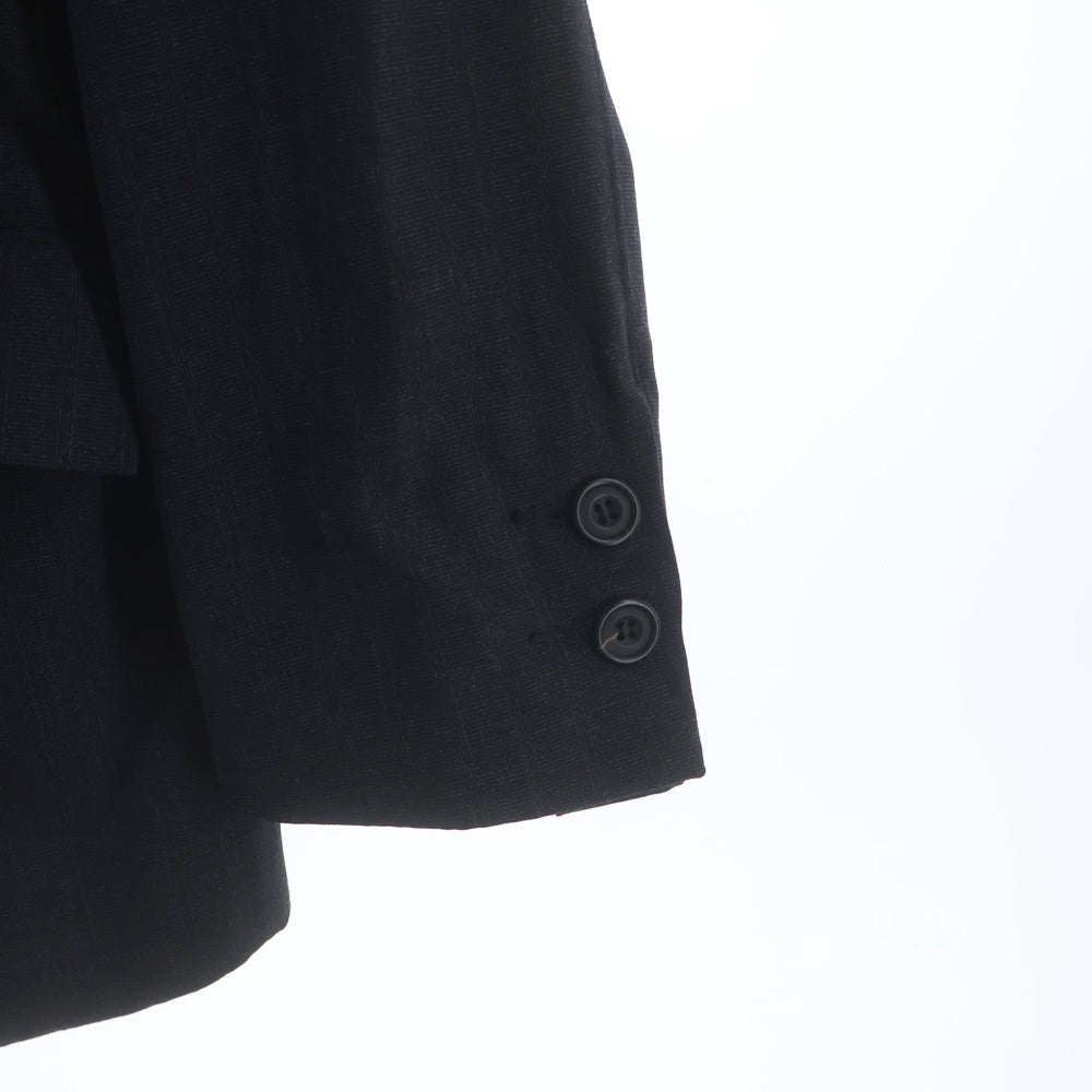 Paul Harnden(ポールハーデン) Mens Blazer ストライプ リネン ピークドラペル スタンドカラー ノーベント 4B テーラードジャケット ブレザー グレー/ブラック