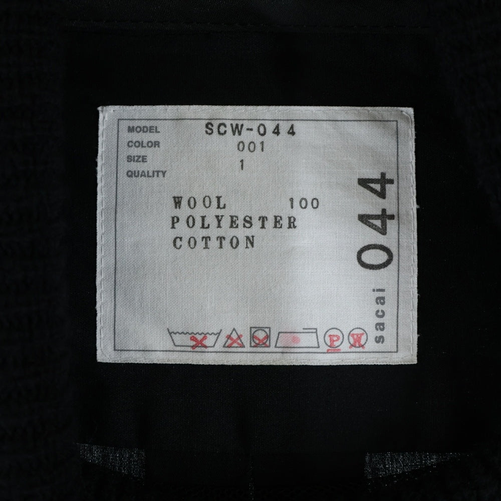 Sacai(サカイ) タートルネックニット 切替 シャツワンピース レディース ブラック SCW-044