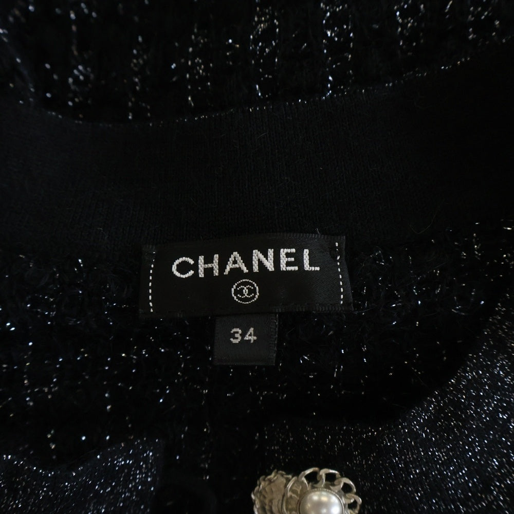 CHANEL(シャネル) ツイード パールボタン ニットワンピース レディース ネイビー P65122K60974