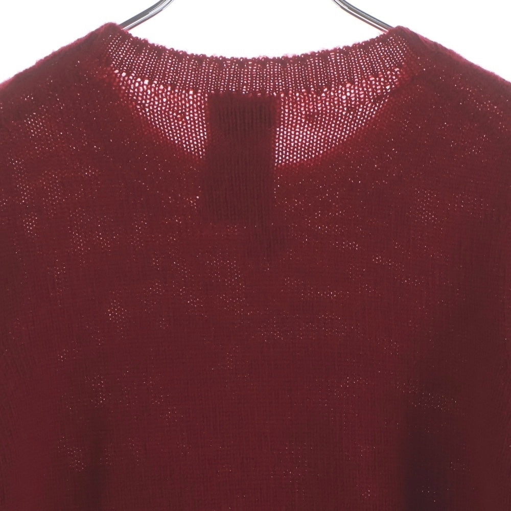 CHANEL(シャネル) フラワーブローチ ウール サイドライン クルーネックニット セーター レディース レッド P77494K11190