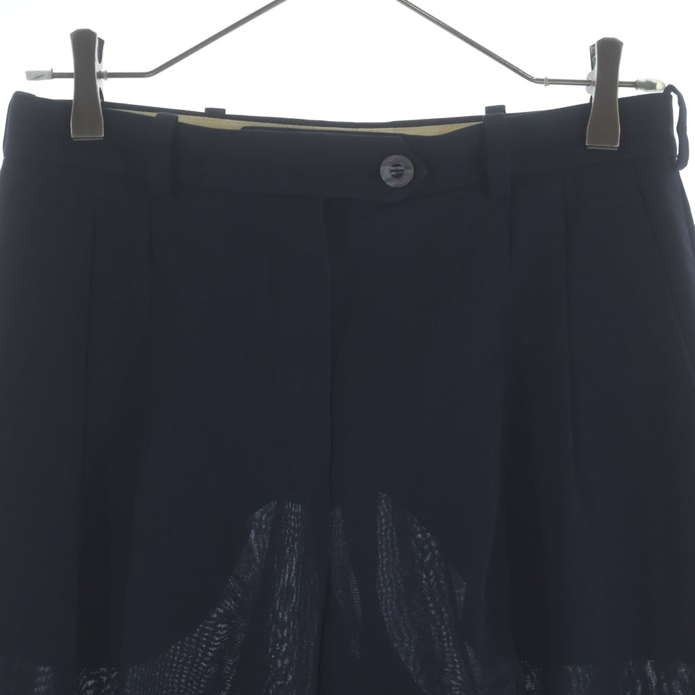 HERMES(エルメス) ウール 4タック クロップドパンツ ボトムス レディース ネイビー