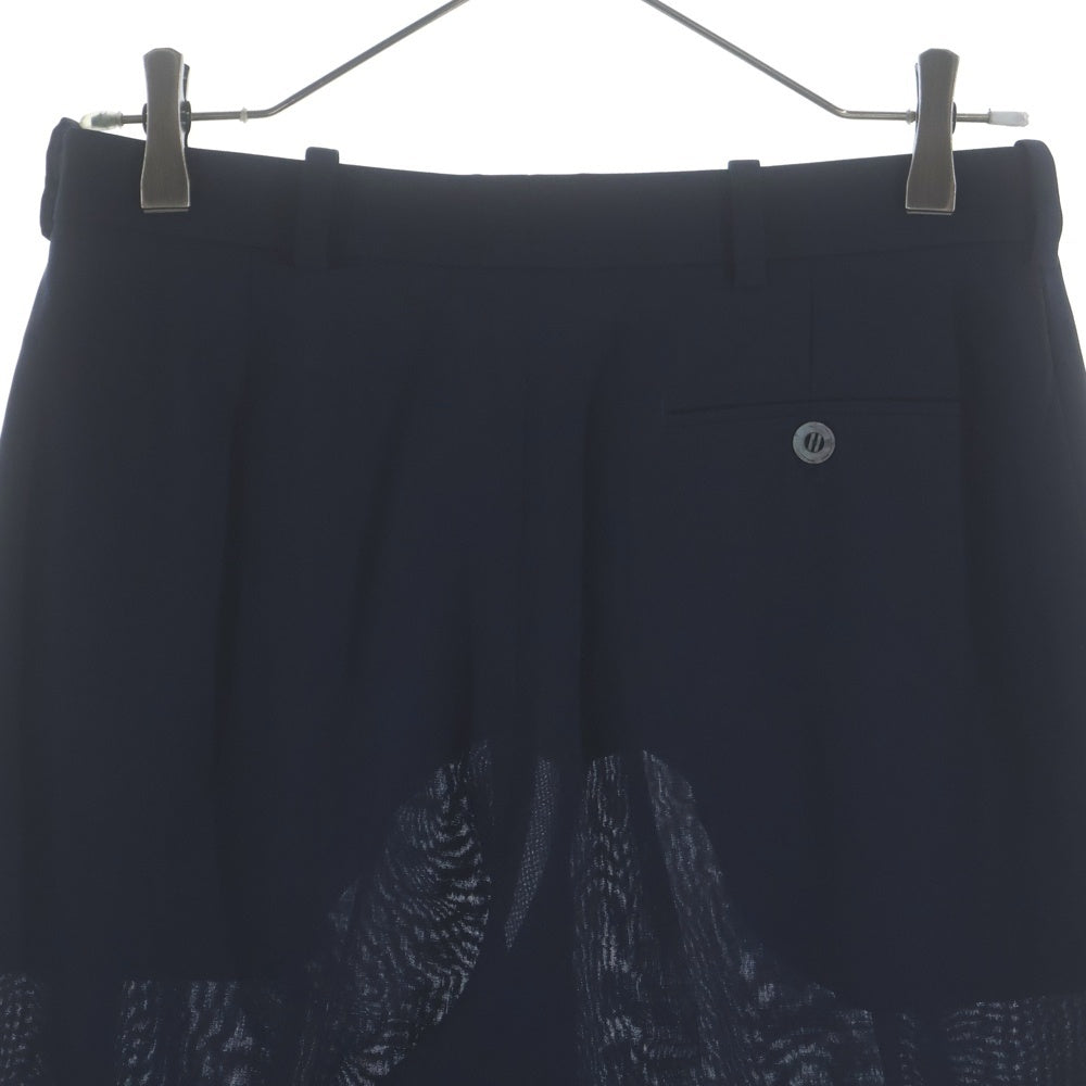 HERMES(エルメス) ウール 4タック クロップドパンツ ボトムス レディース ネイビー