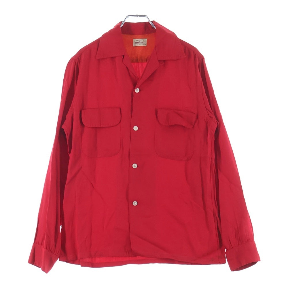 VINTAGE(ヴィンテージ) 50S VINTAGE PENNY'S TOWNCRAFT ペニーズ タウンクラフト ヴィンテージ レーヨンギャバ 長袖シャツ レッド
